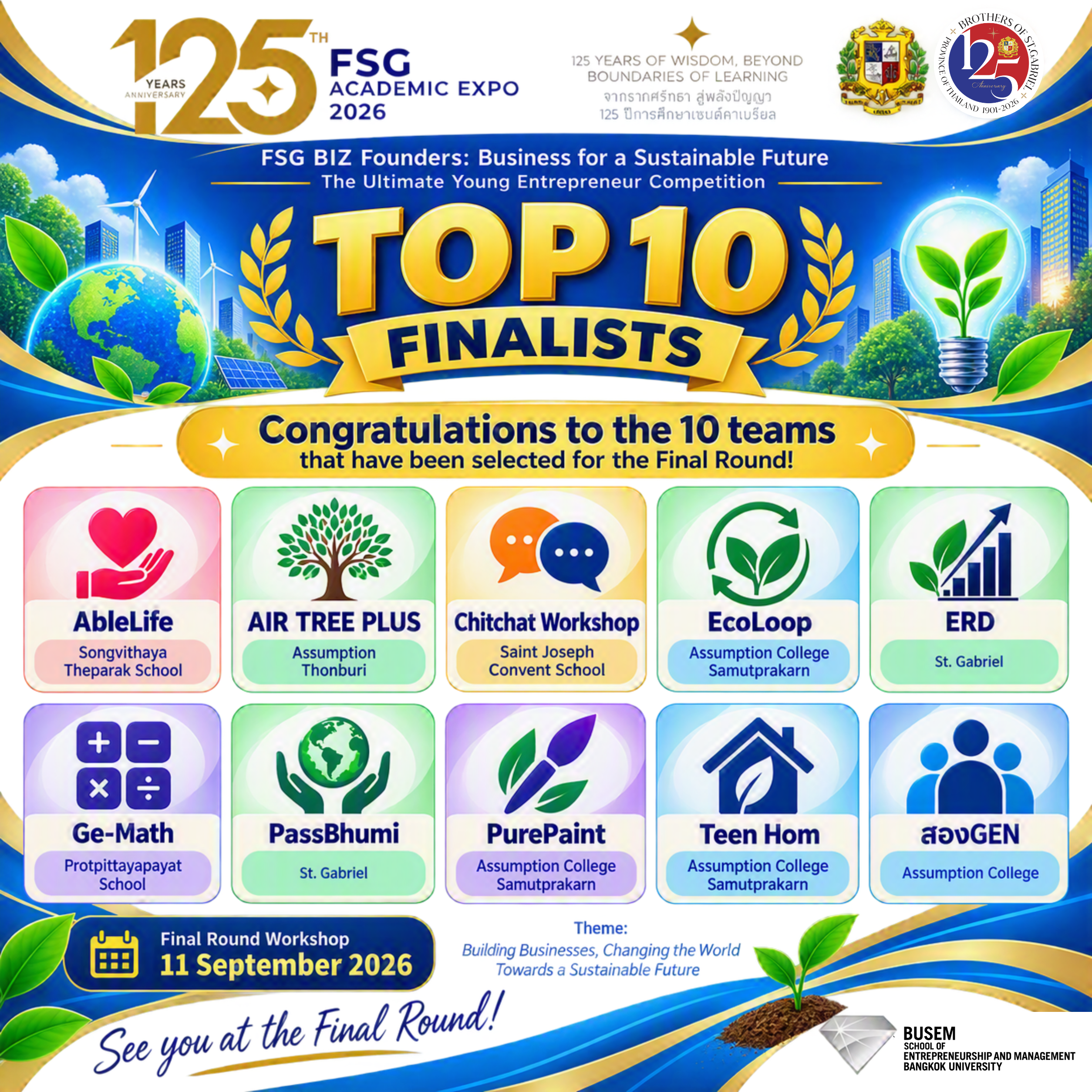 FSG BIZ Founders Business for a Sustainable Future Top 10 Finalists
